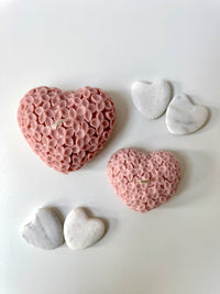 Floral Hearts - kaarsenset groot + klein hartje (bloemenmotief)