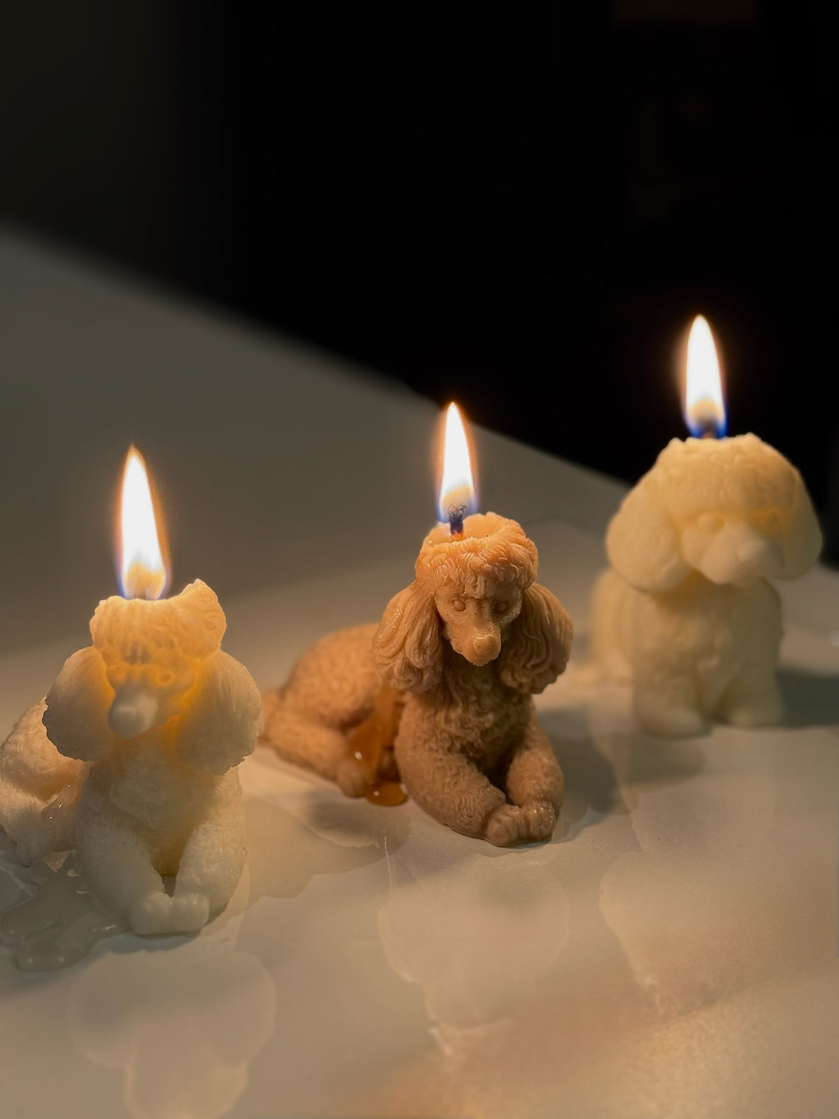 Lady - liggende poedel kaars