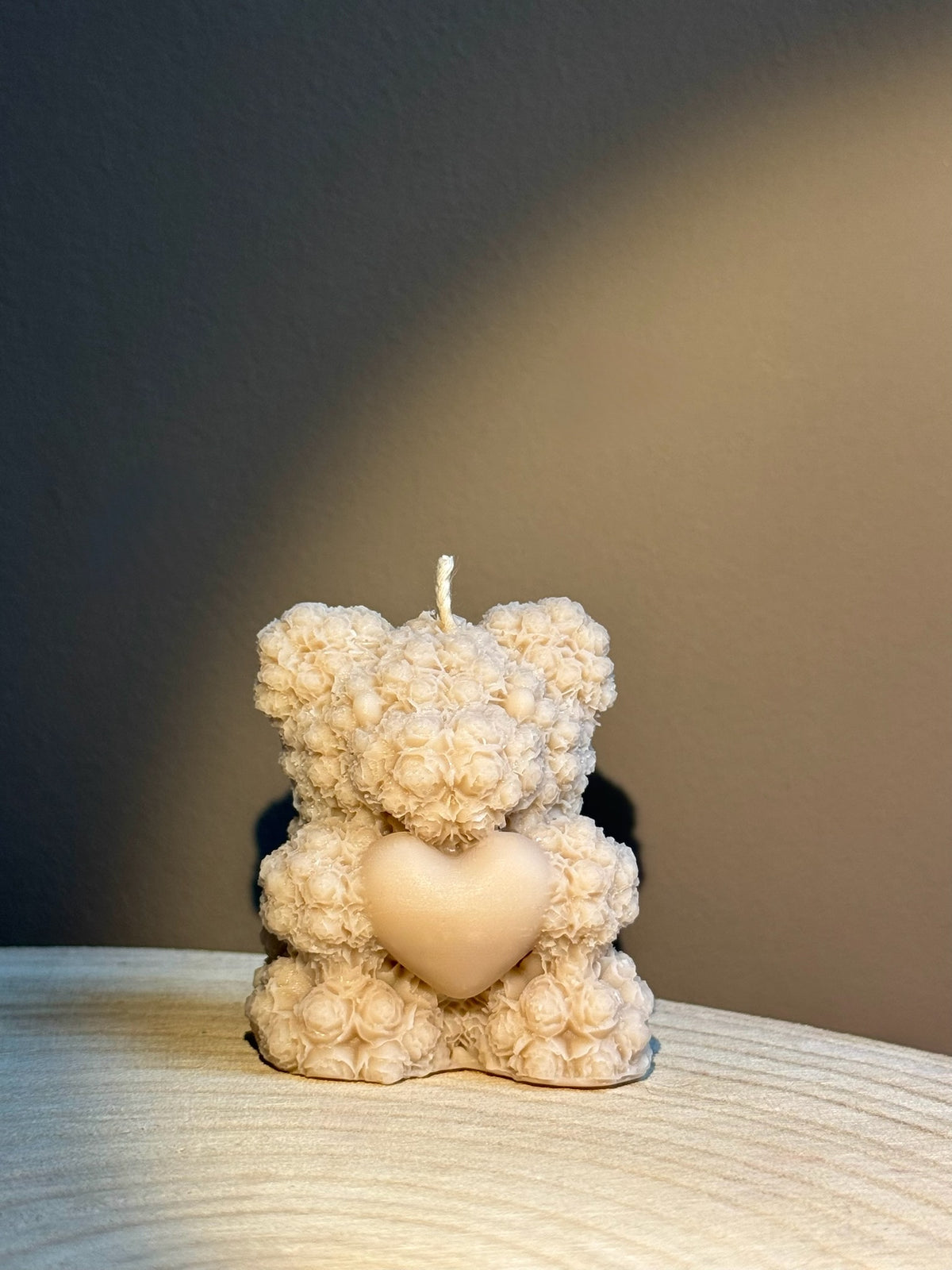 Rozenbeertje met hartje - kaars