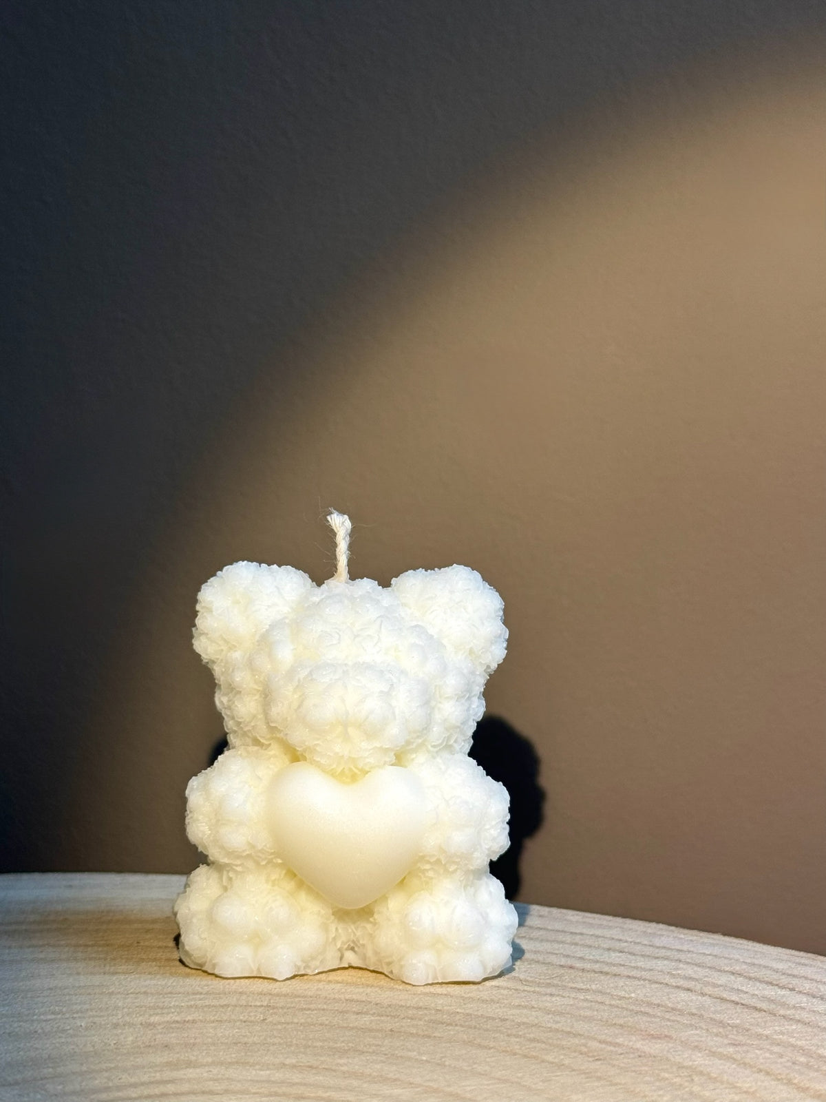 Rozenbeertje met hartje - kaars