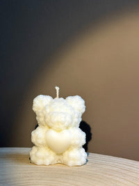 Rozenbeertje met hartje - kaars