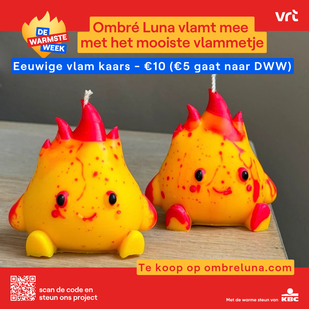 Ombré Luna vlamt mee voor De Warmste Week! Een unieke vlam, een warm gebaar ❤️