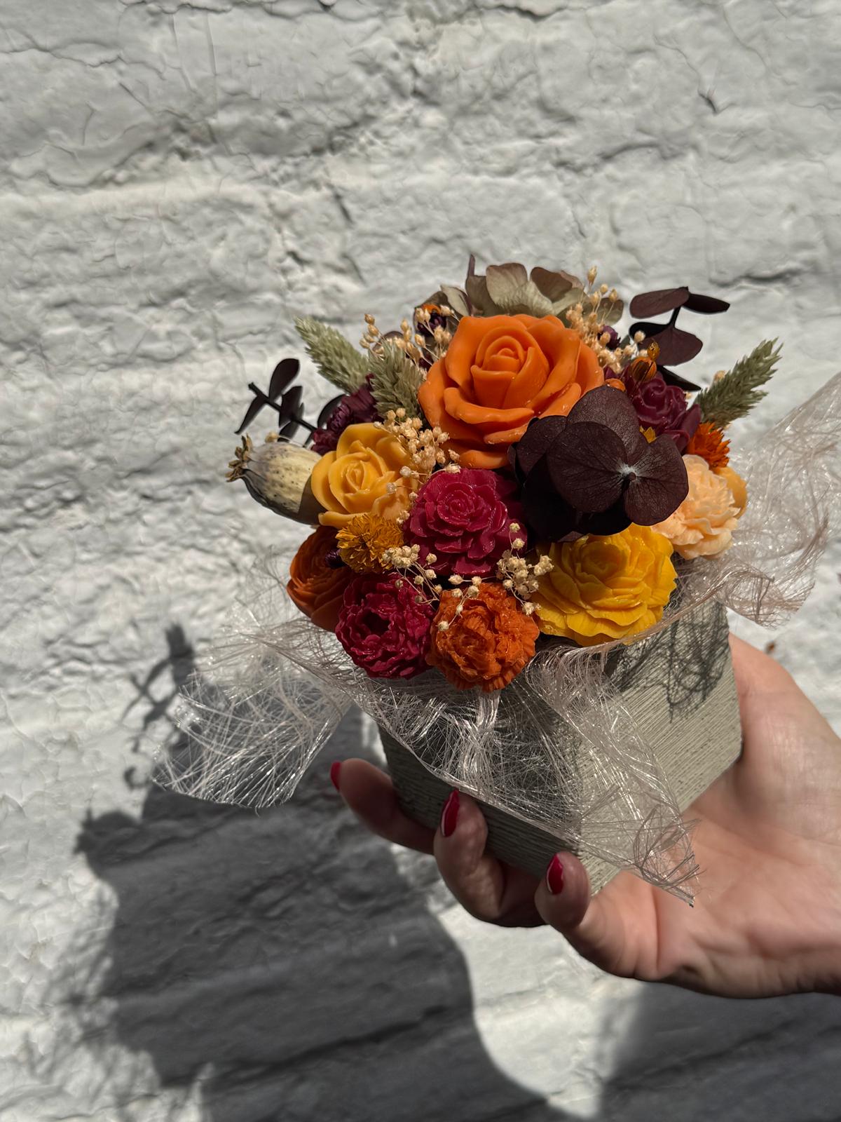 Bloemenboeket van sojawas - herfstkleuren, small