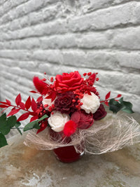 Bloemenboeket van sojawas - rood