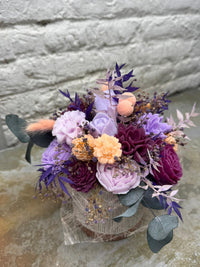 Bloemenboeket van sojawas - paars, lila & pastel