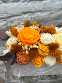 Bloemenboeket van sojawas - oranje, langwerpig