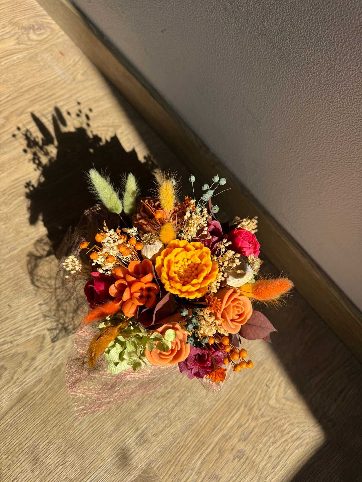 Bloemenboeket van sojawas -