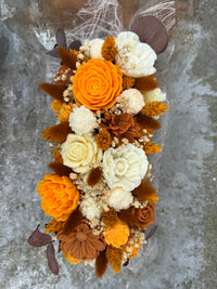 Bloemenboeket van sojawas - oranje, langwerpig