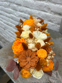 Bloemenboeket van sojawas - oranje, langwerpig