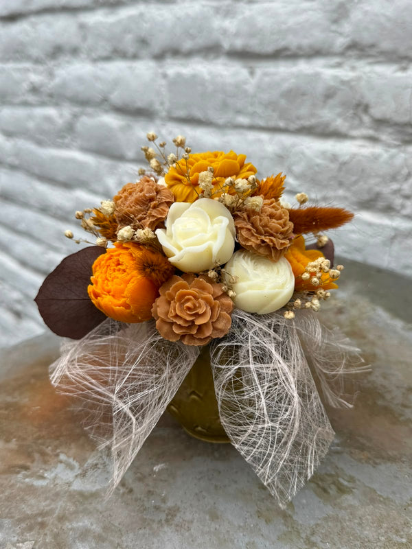 Bloemenboeket van sojawas - oranje, small