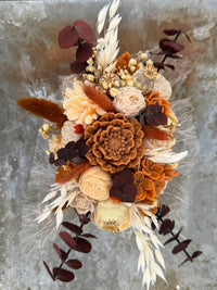 Bloemenboeket van sojawas - bruine/beige tinten
