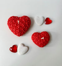 Floral Hearts - kaarsenset groot + klein hartje (bloemenmotief)