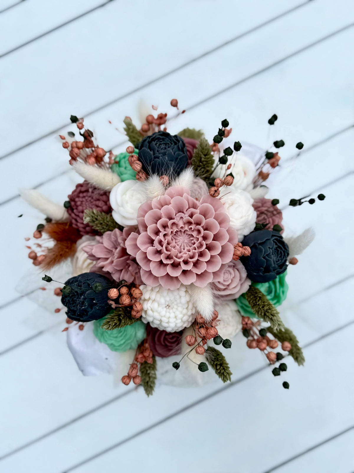 Bloemenboeket van sojawas