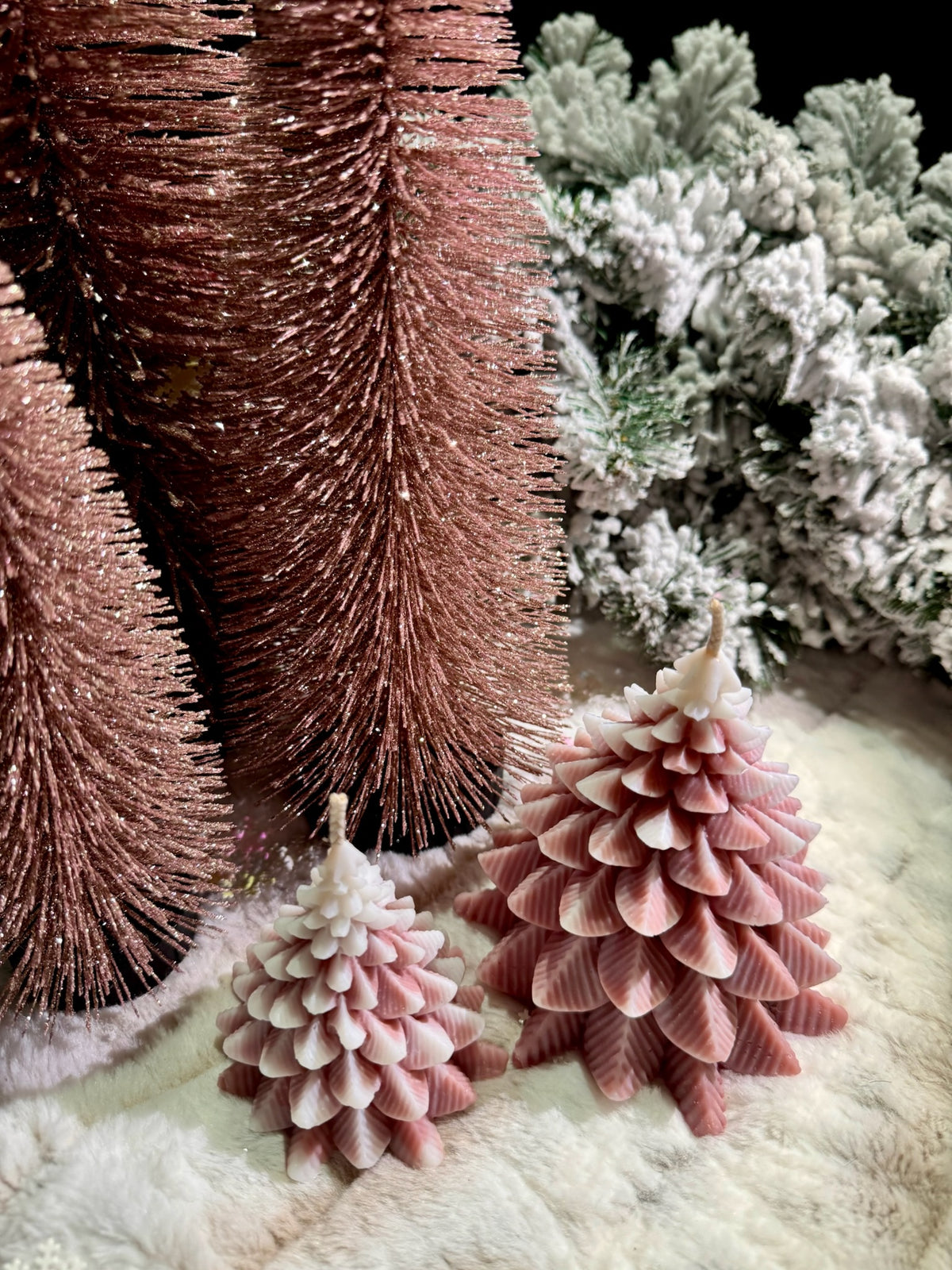 Frosty Christmas tree - besneeuwde kerstboom kaars