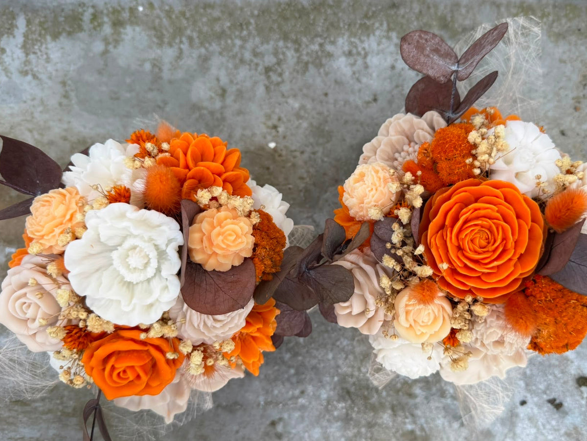 Bloemenboeket van sojawas - oranje