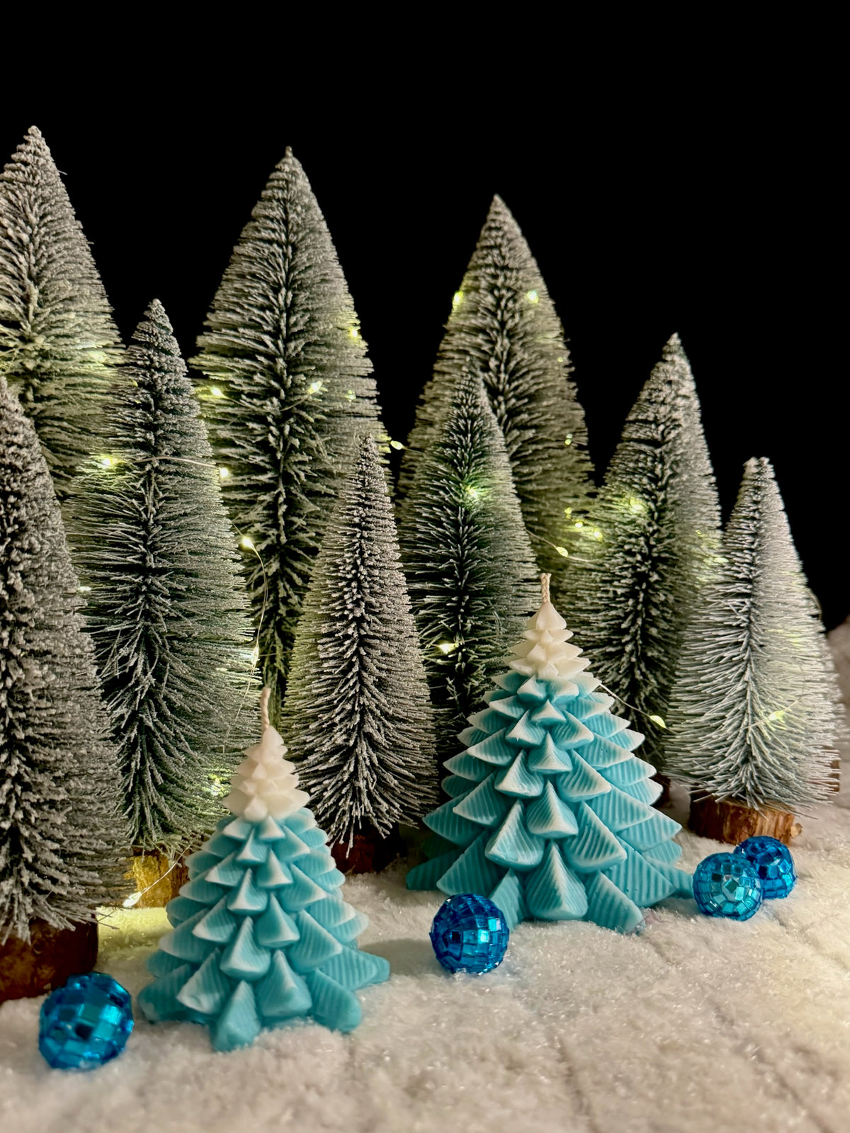 Frosty Christmas tree - besneeuwde kerstboom kaars