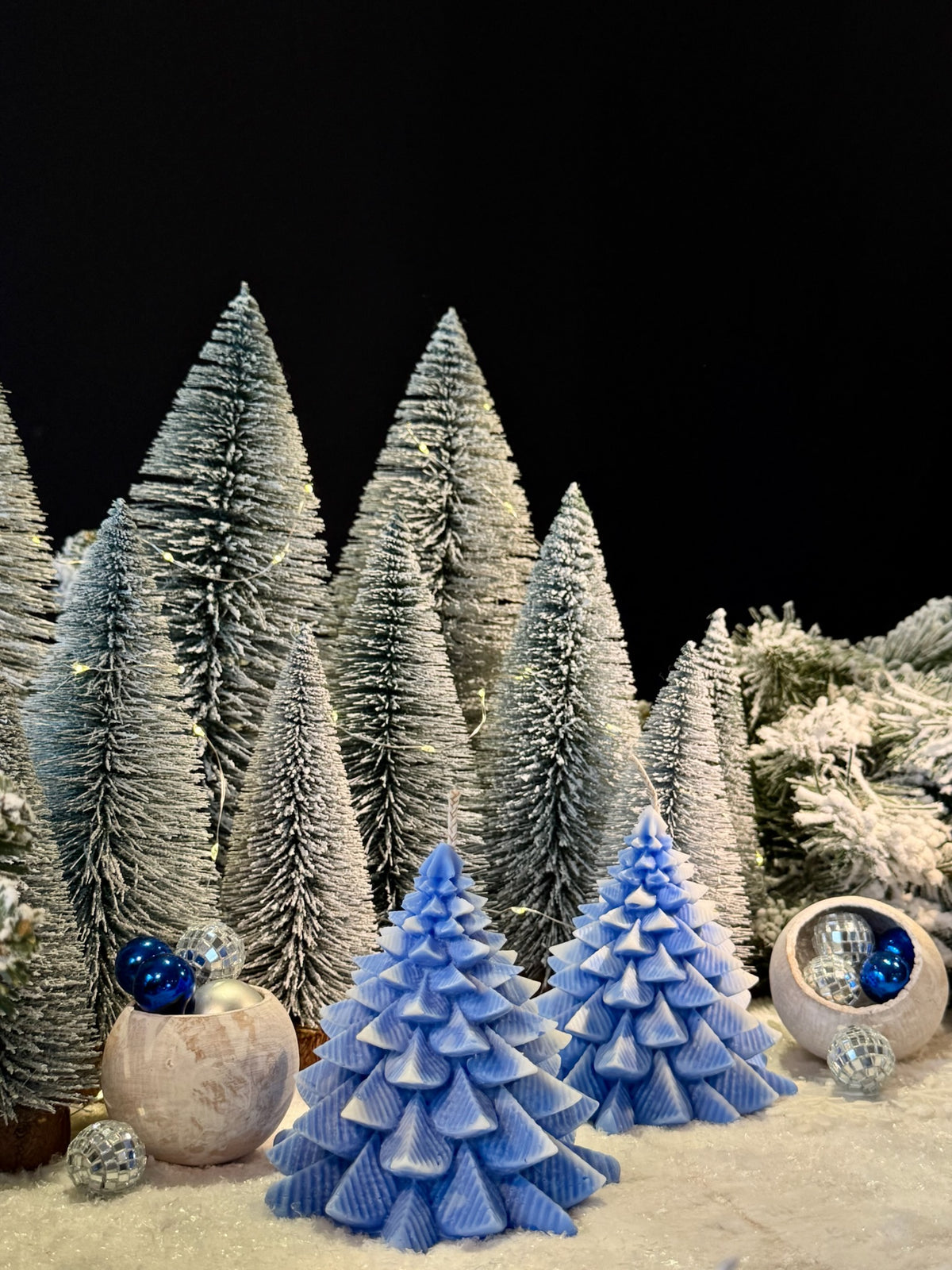 Frosty Christmas tree - besneeuwde kerstboom kaars