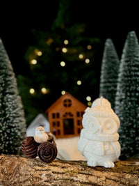 Winter Owl - Christmas owl candle