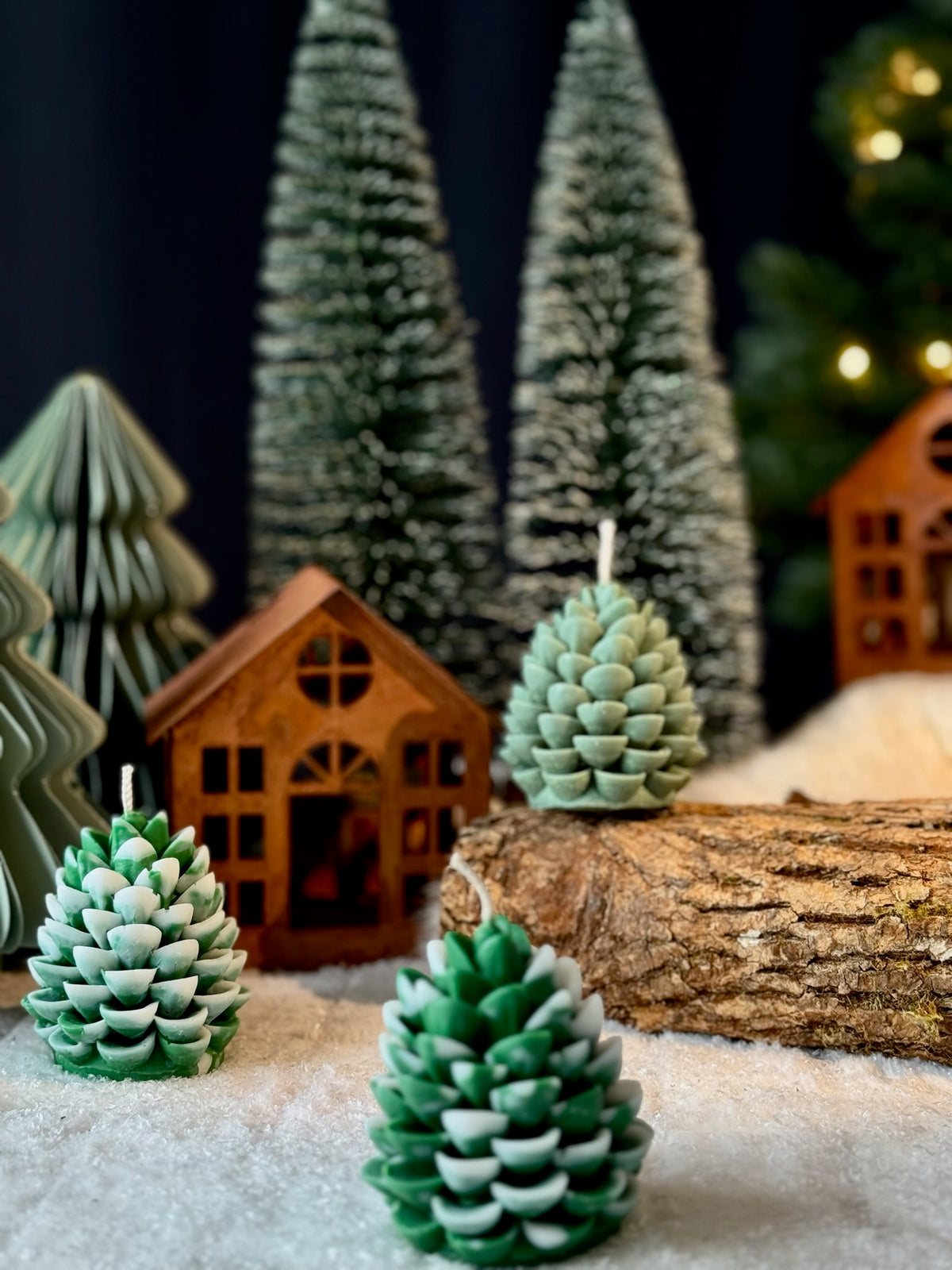 Pine cone candle