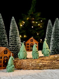 Les Gnomes d'Hiver – Set de 4 bougies gnomes de Noël