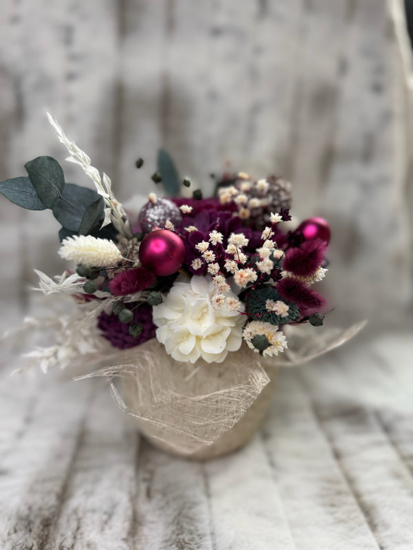 Bloemenboeket van sojawas - fuchsia