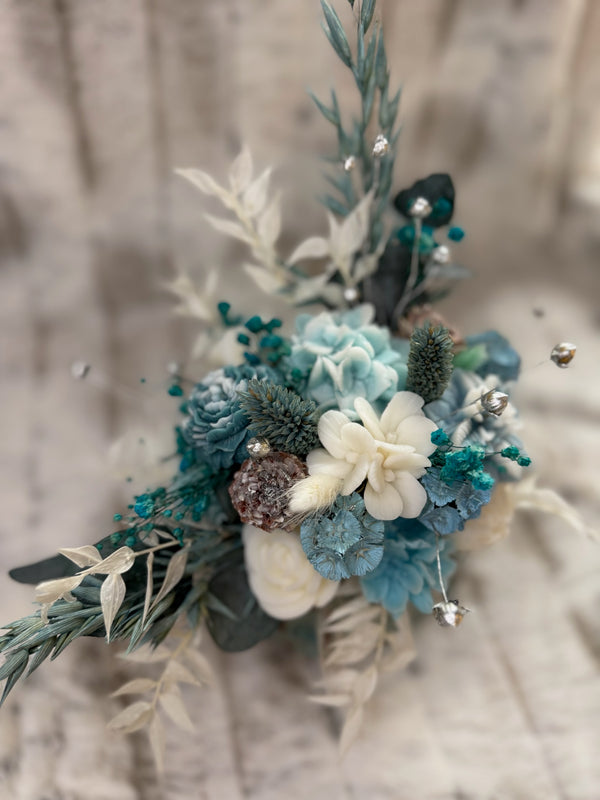 Bloemenboeket van sojawas - turquoise