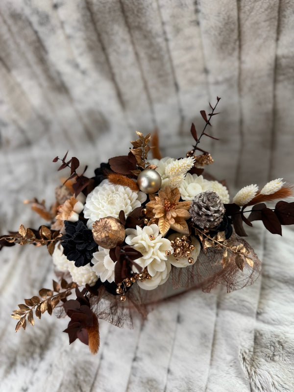 Bloemenboeket van sojawas - brons