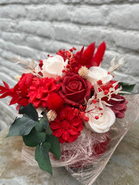 Bloemenboeket van sojawas - rood