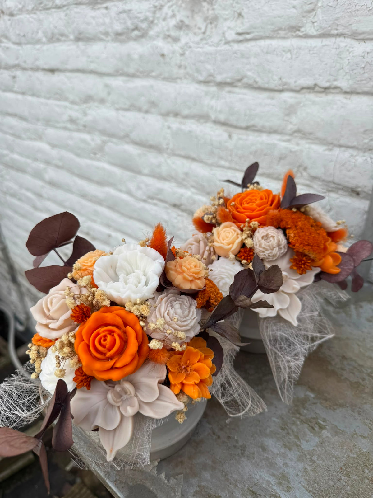 Bloemenboeket van sojawas - oranje