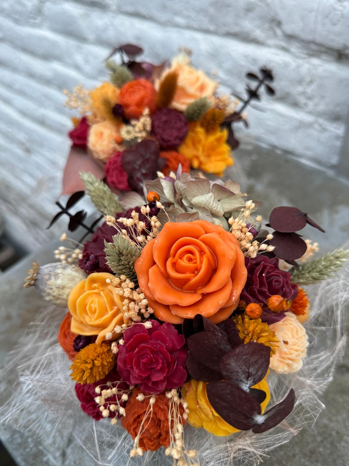Bloemenboeket van sojawas - herfstkleuren, small