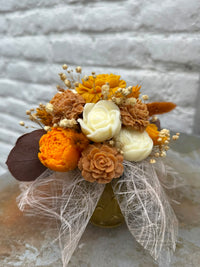 Bloemenboeket van sojawas - oranje, small